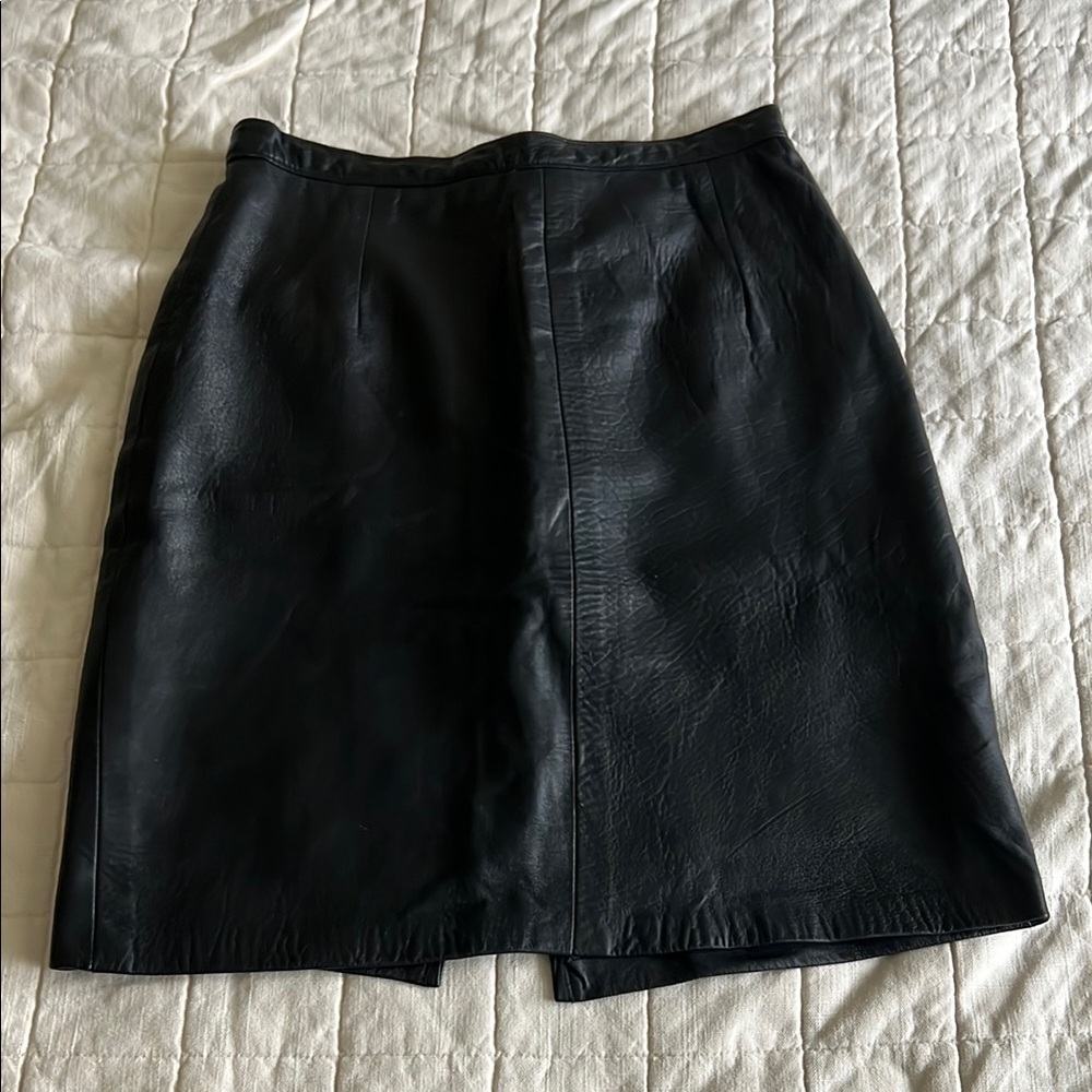 Vintage Black Leather Skirt